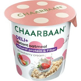 اوتمیل لیوانی فوری پروتئینی توت فرنگی و خامه 55گرمی چاربان