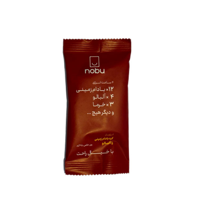 خرمابار شکلاتی کره بادام زمینی و آلبالو 45گرمی نوبو تلاونگ
