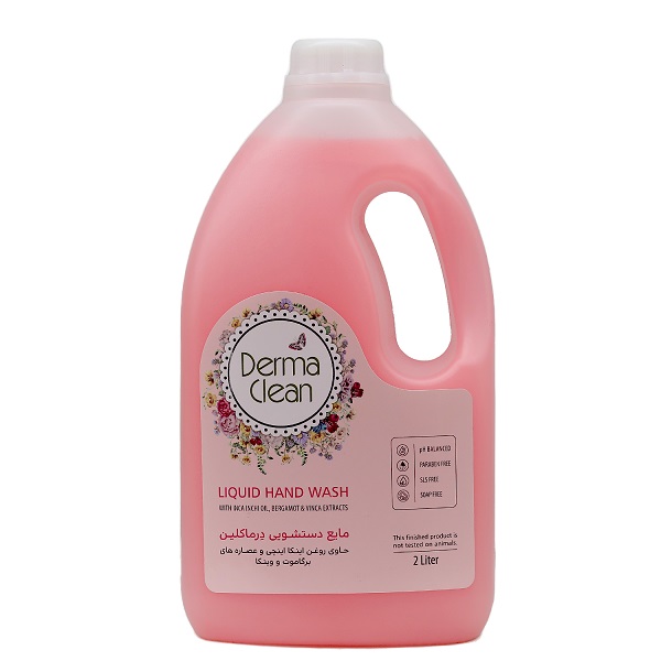 مایع دستشویی صدفی صورتی حاوی عصاره برگاموت و وینکا 2 لیتری درماکلین