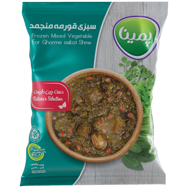 سبزی قورمه منجمد 400 گرمی پمینا کاله