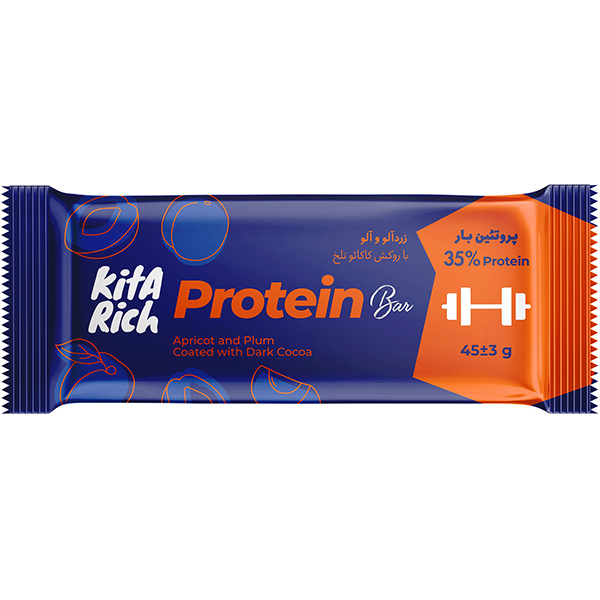پروتئین بار زردآلو و آلو 45گرمی کیتاریچ