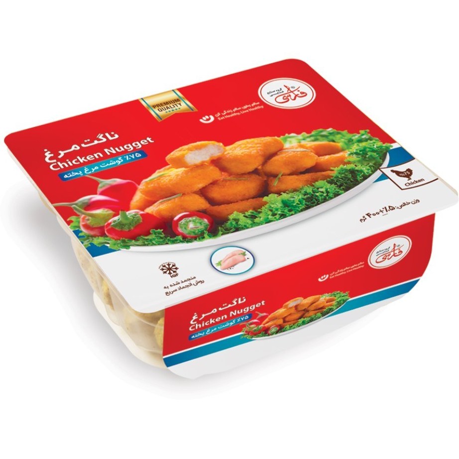 ناگت مرغ 75% بسته 400گرمی فارسی