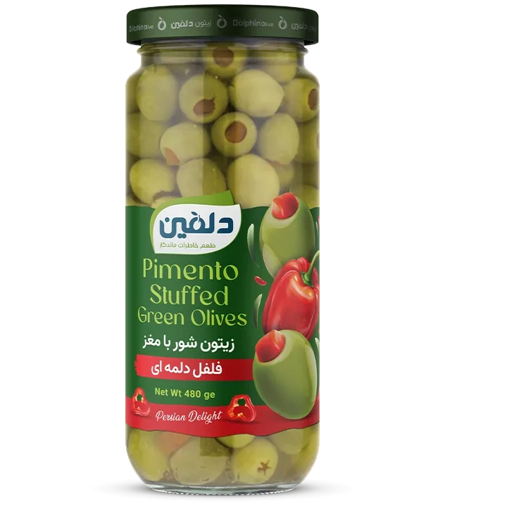 زیتون شور با مغز فلفل دلمه 650گرمی کوچین کاله