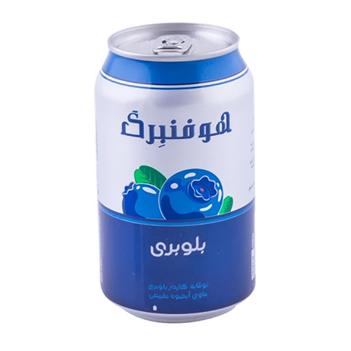 نوشیدنی گازدار با طعم بلوبری قوطی 330 میلی لیتری هوفنبرگ