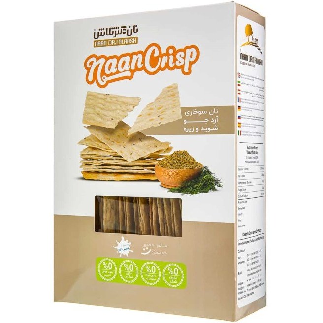 نان خشک حاوی آرد جو و شوید 300 گرمی دکتر تلاش