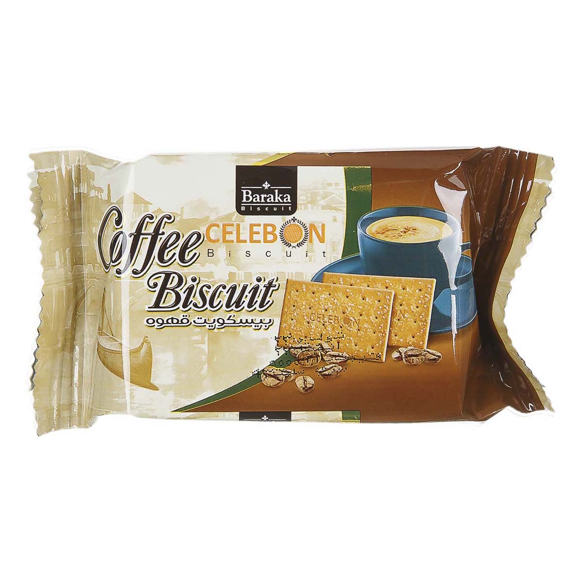 بیسکوییت قهوه با تزیین شکر سفید 50 گرمی سلبون