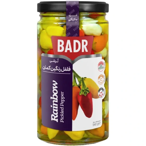 ترشی فلفل رنگین کمان 360 گرمی بدر