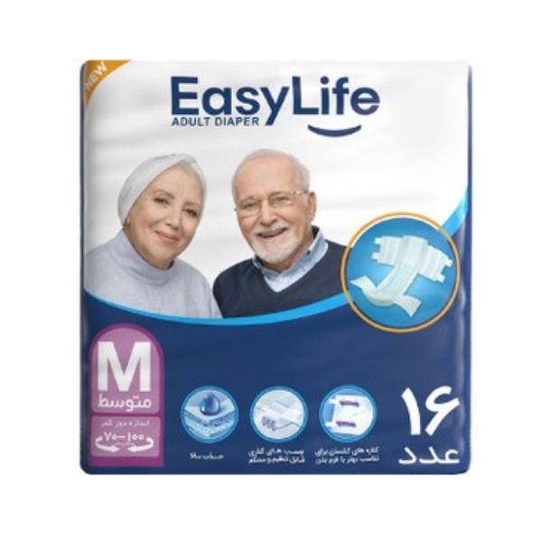 پوشک بزرگسال ایزی لایف چسبی سایز بزرگ بسته 16 عددی
