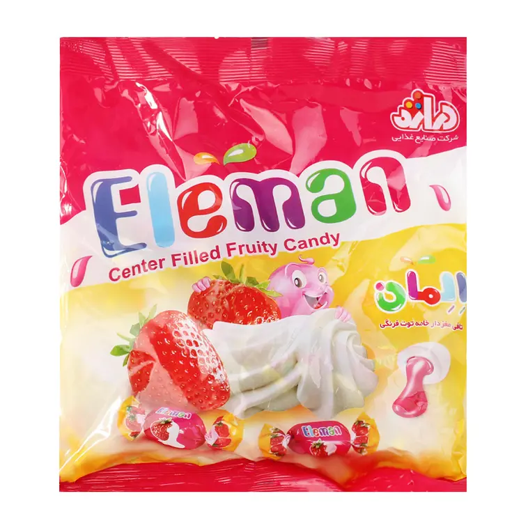 تافی با مغزی خامه توت فرنگی 300 گرمی المان دراژه