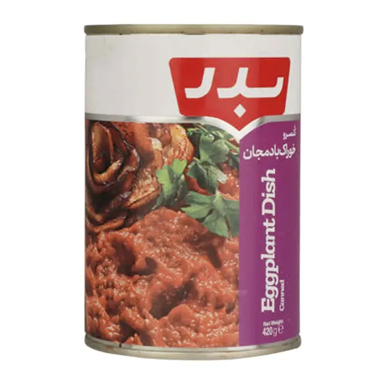 کنسرو خوراک بادمجان 410گرمی بدر