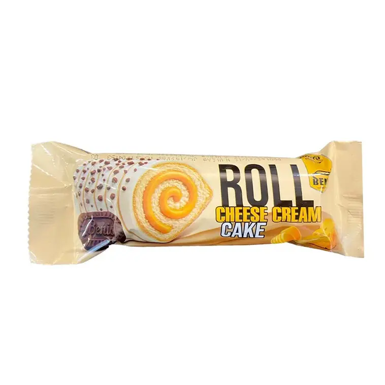 رول کیک پنیری روکش سفید 50گرمی بنیس