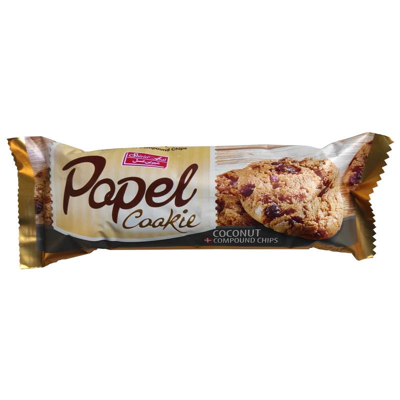 بیسکوییت نارگیلی با تکه های شکلات 80 گرمی پاپل