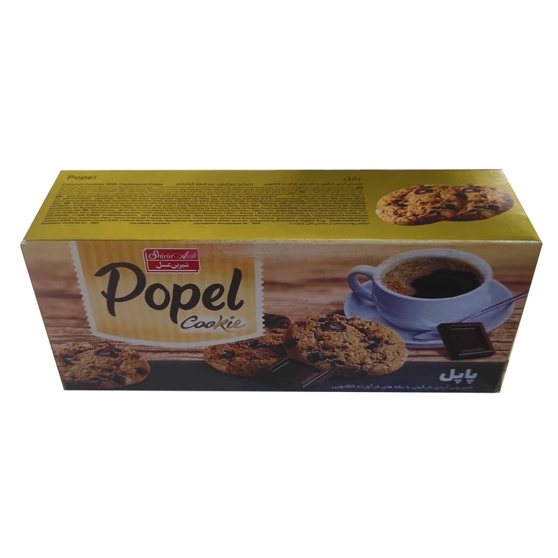 بیسکوییت نارگیلی با تکه های شکلات جعبه 135 گرمی پاپل