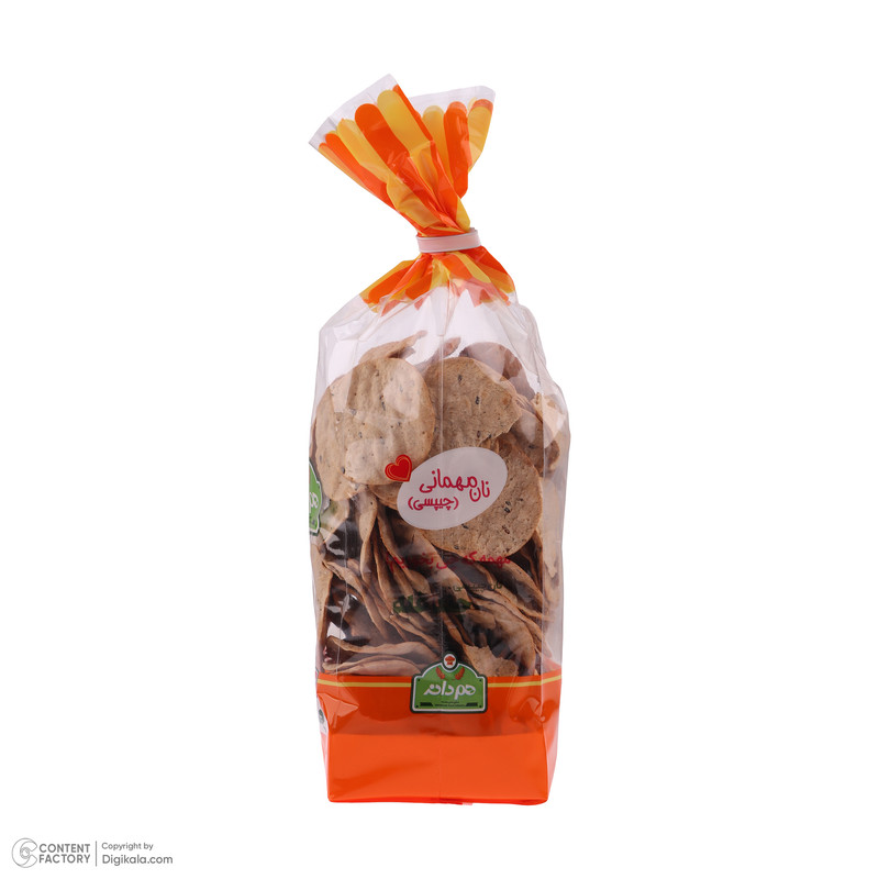 نان خشک فرمی طعم دار حاوی زردچوبه و کنجد 230 گرمی هم دانه