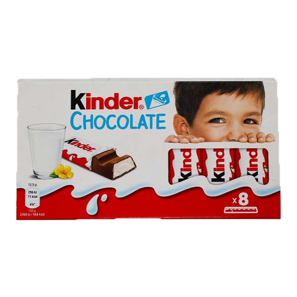 شکلات بار با مغز کرم شیری 100 گرمی کیندر