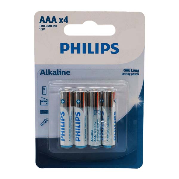 باطری نیم قلمی آلکالاین اینتری 4 عددی فیلیپس