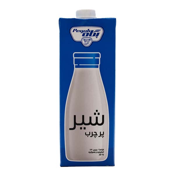 شیر استریل پاکتی 1 لیتری پرچرب پگاه