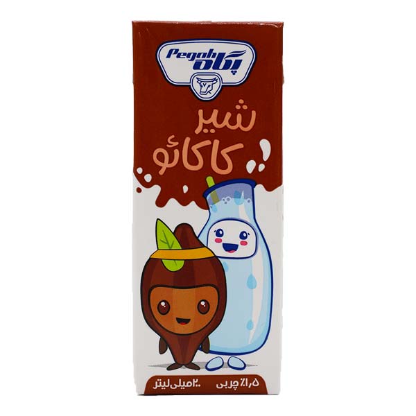 شیرکاکائو استریل پاکتی 200 سی سی  پرچرب پگاه