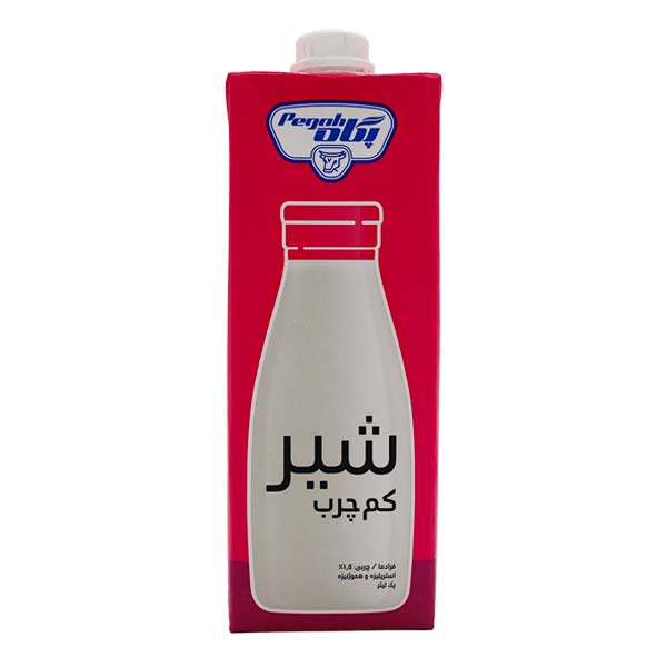 شیر استریل پاکتی 1 لیتری کم چرب پگاه