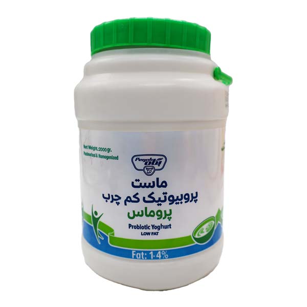 ماست پروبیوتیک دبه 2 کیلویی کم چرب 1/4 درصد پگاه