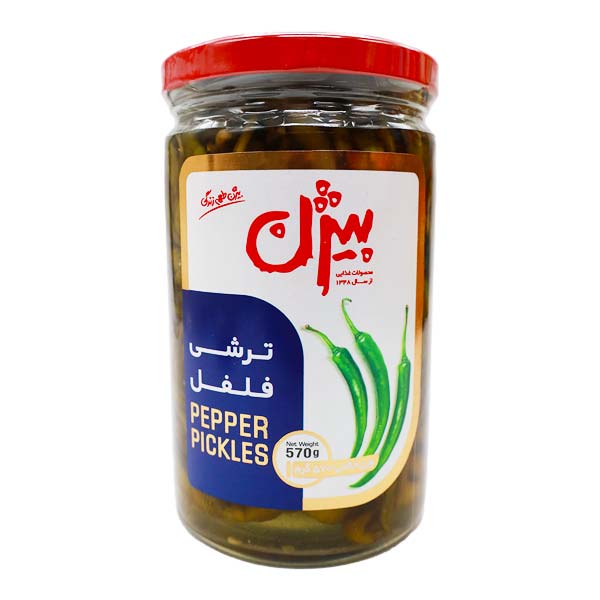 ترشی فلفل بیژن 570 گرمی شیشه ای
