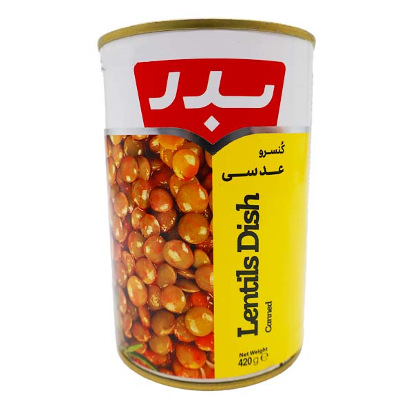 کنسرو خوراک عدسی 420 گرمی بدر