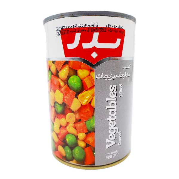 کنسرو مخلوط سبزیجات 430 گرمی بدر