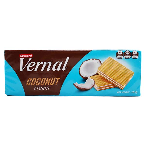 ویفر ورنال خانواده نارگیل (165 گرم)