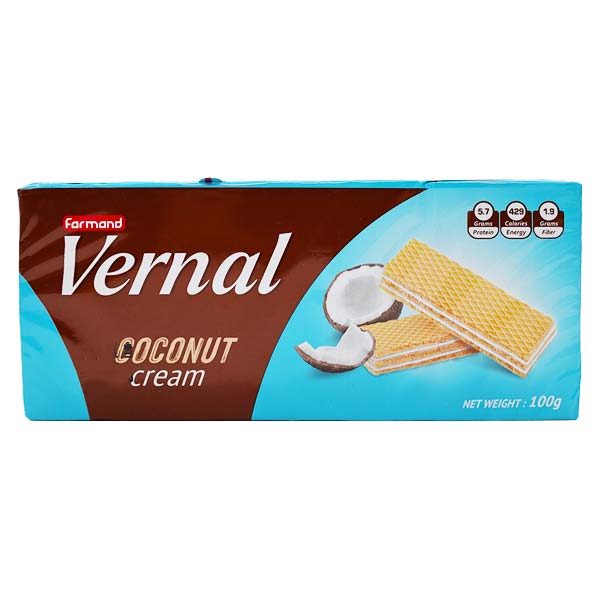 ویفر ورنال نارگیل 100 گرم