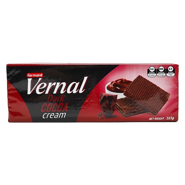 ویفر ورنال خانواده کاکائویی تلخ (165 گرم)