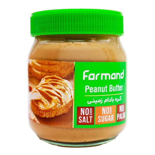 کره بادام زمینی بدون نمک و شکر 330 گرم