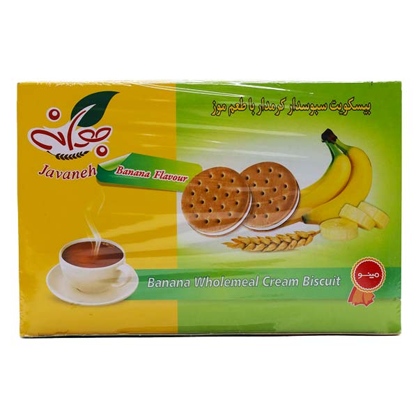 بیسکویت پذیرایی کرمدار 450 گرمی موزی جوانه