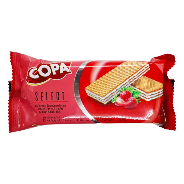 ویفر سلکت با کرم توت فرنگی کوپا 35 گرم