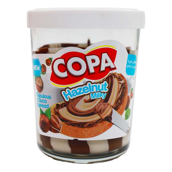 کرم کاکائو فندوقی شیری کوپا 200 گرمی شیشه ای