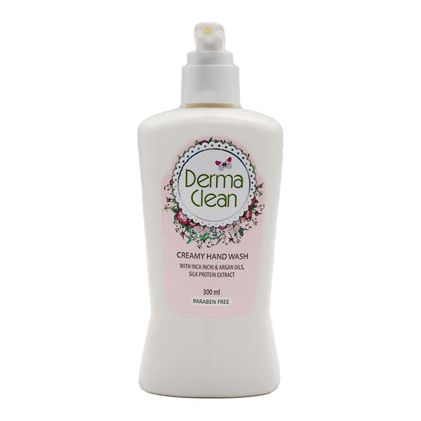 مایع دستشویی کرمی حاوی عصاره ابریشم 300 میلی لیتری درماکلین