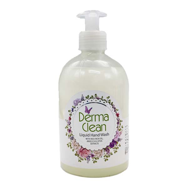 مایع دستشویی صدفی سفید حاوی عصاره آنجلیکا و لوتوس 500 میلی لیتری درماکلین