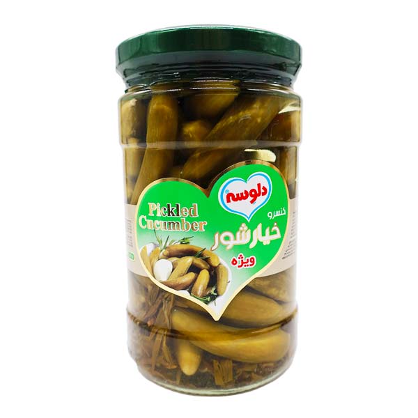 خیار شور ویژه شیشه ای دلوسه 680 گرمی