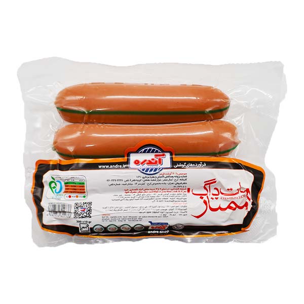 سوسیس هات داگ ممتاز گوشت 70٪ آندره 300 گرمی