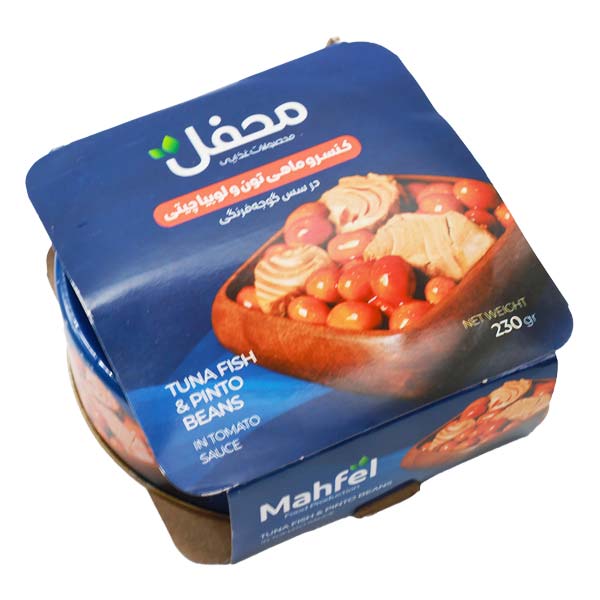 کنسرو لوبیا چیتی با تن ماهی 230 گرمی محفل