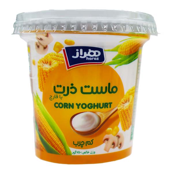 ماست چکیده قارچ و ذرت 750 گرمی هراز