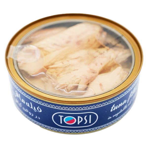 کنسرو تون ماهی قزل آلا 240 گرم تاپسی ذرب شفاف