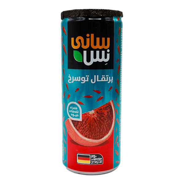 آبمیوه قوطی پرتقال تو سرخ با پرک 240 سی سی سانی نس