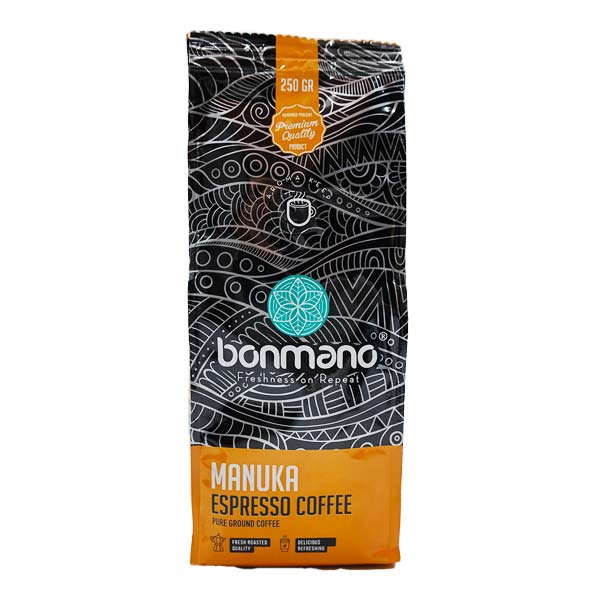 قهوه اسپرسو اسیاب شده مانوکا بسته 250 گرمی بن مانو