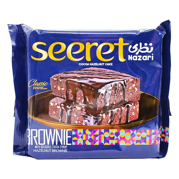 کیک کاکائویی براونی مغز فندوق seeret نظری 200 گرمی