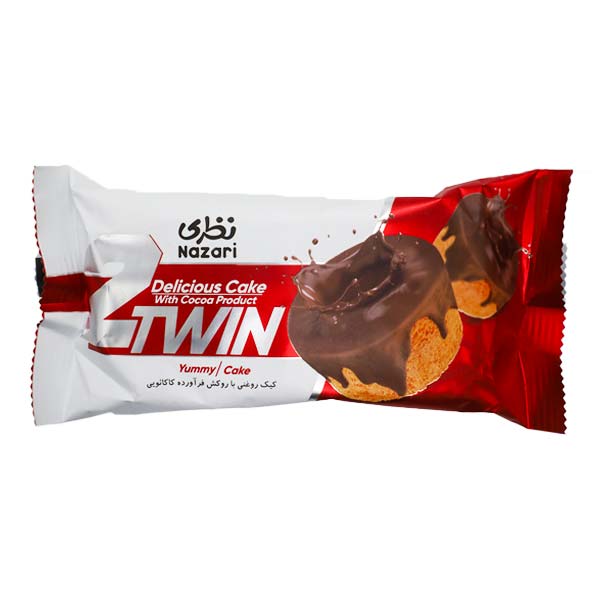 کیک twin با روکش شکلات قهوه ای نظری 75 گرم