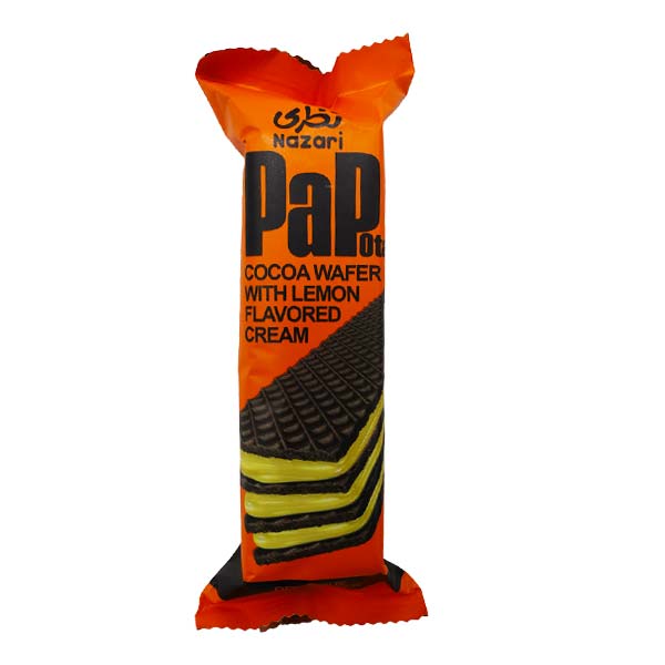 ویفر پاپوتا کاکائویی با کرم لیمو 50 گرمی نظری