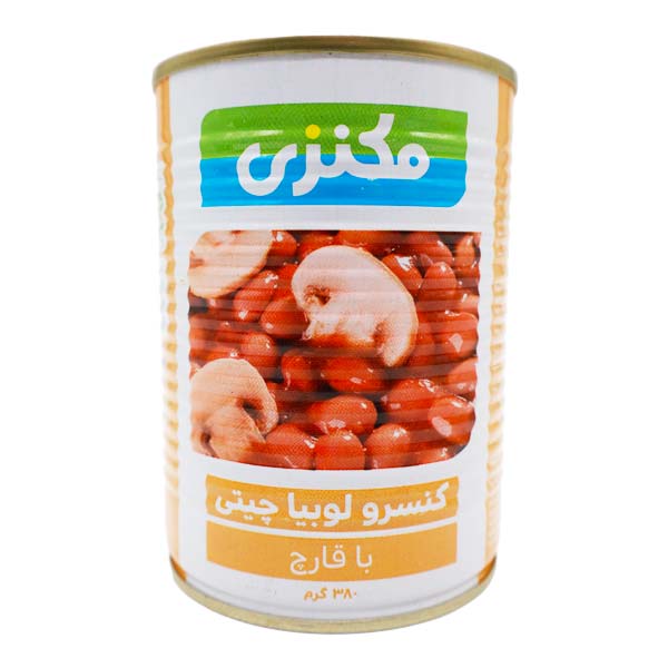 کنسرو لوبیا چیتی با قارچ 380 گرمی مکنزی