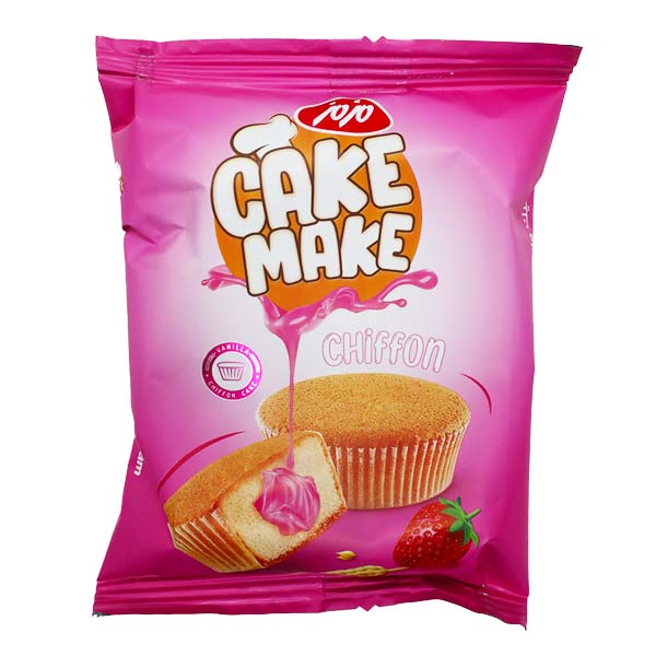 کیک وانیلی کیک میک با کرم توت فرنگی 52 گرمی